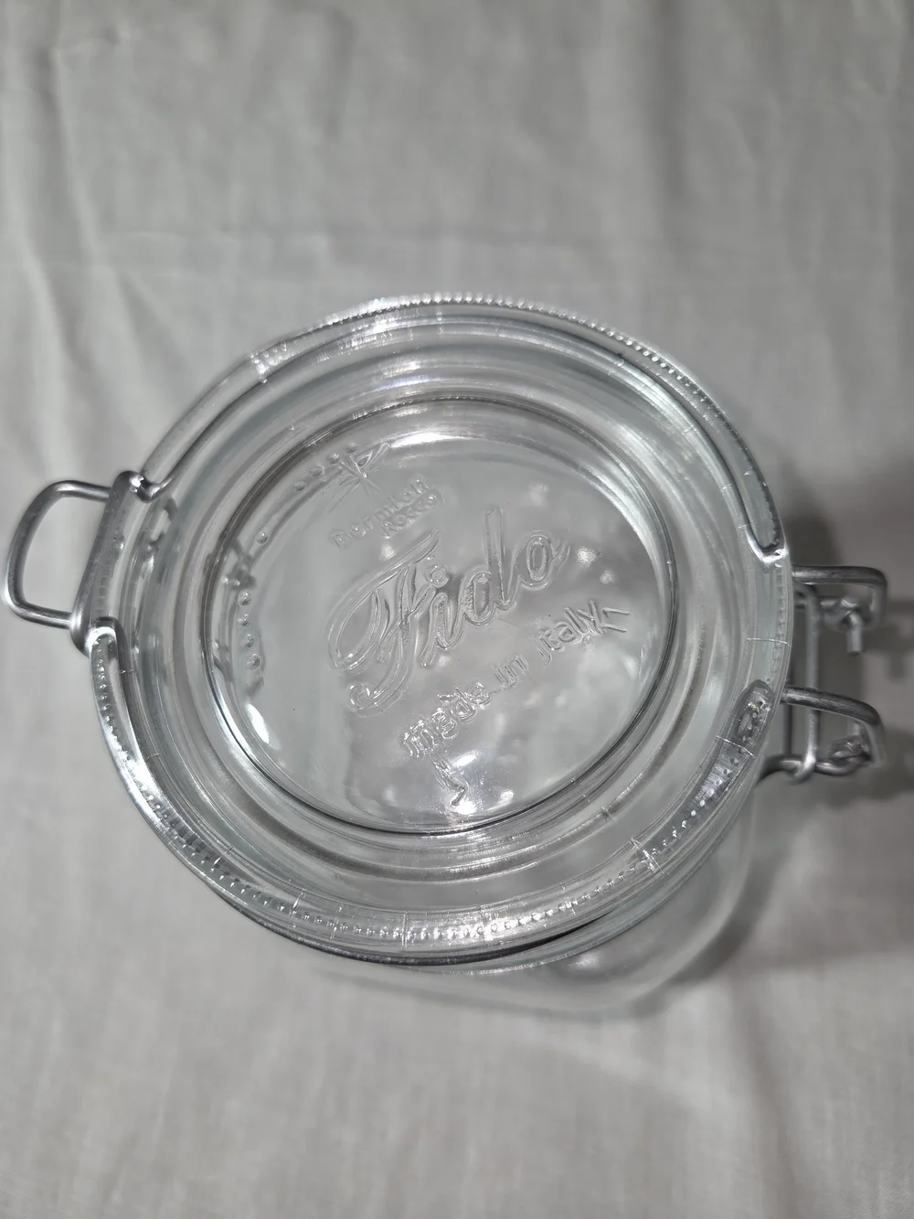 Vintage BORMIOLI ROCCO FIDO-Style Clear Glass Airtight Storage Jar Made In Italy